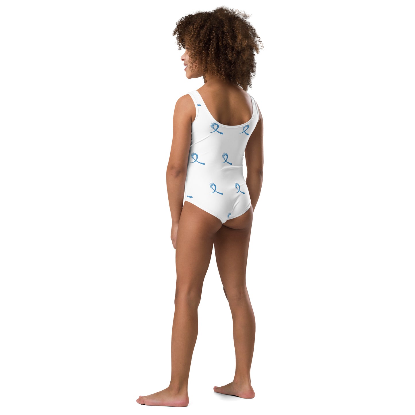 All-Over Print Kids Swimsuit(blue ribbon)