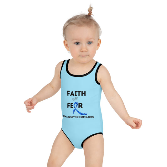 Faith over Fear All-Over Print Kids Swimsuit