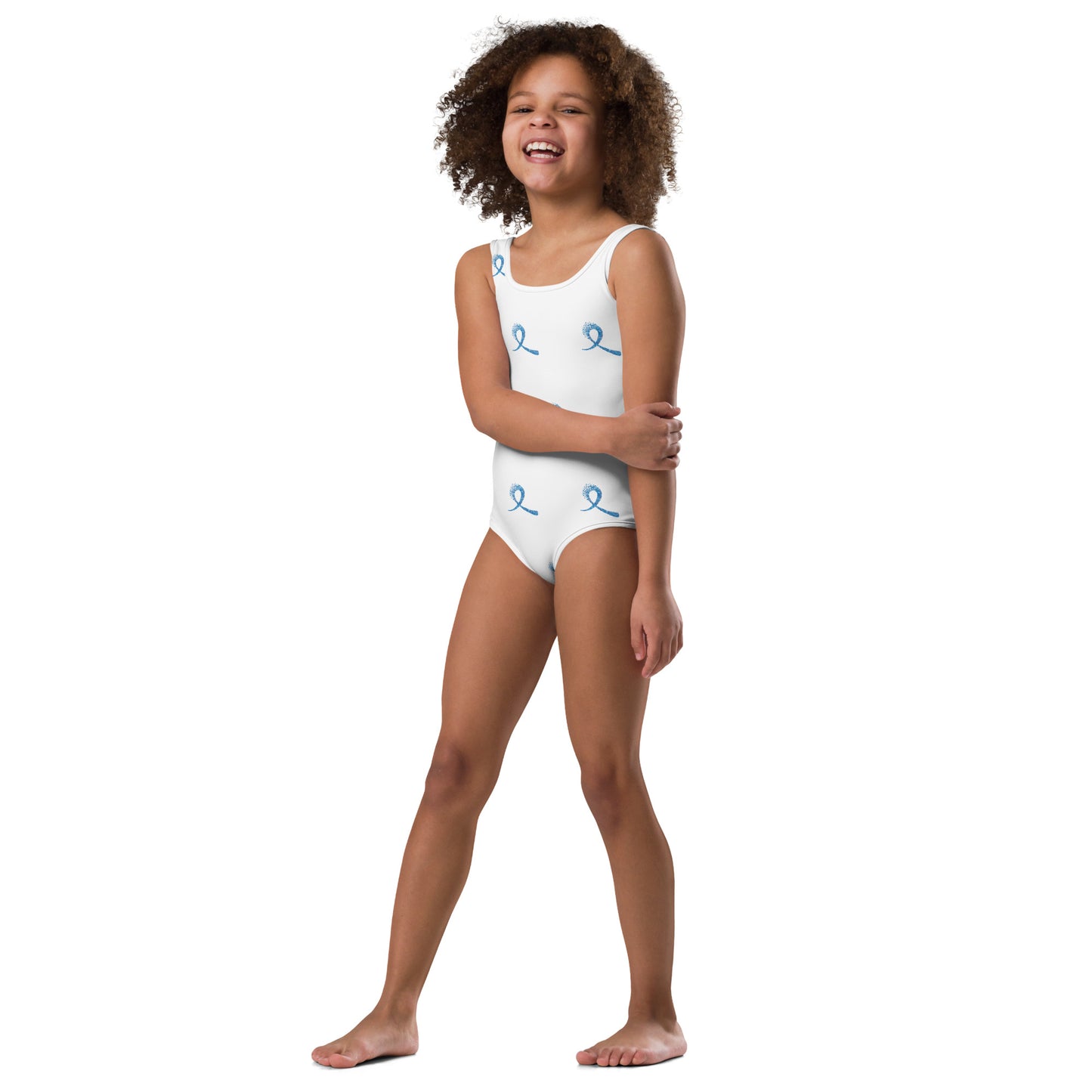 All-Over Print Kids Swimsuit(blue ribbon)