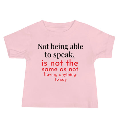 Not being able to speak Baby Jersey Short Sleeve Tee