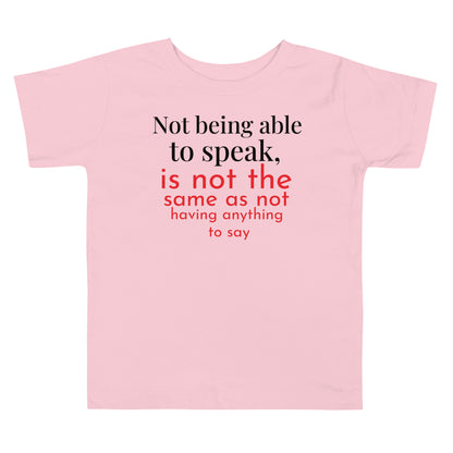 Not being able to speak Toddler Short Sleeve Tee