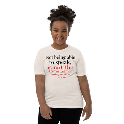 Not being able to speak Youth Short Sleeve T-Shirt