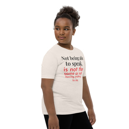 Not being able to speak Youth Short Sleeve T-Shirt