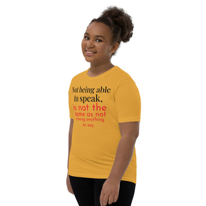 Not being able to speak Youth Short Sleeve T-Shirt