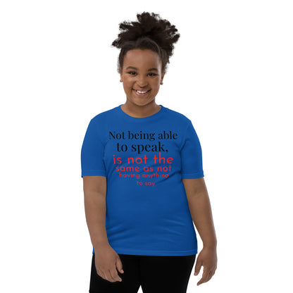 Not being able to speak Youth Short Sleeve T-Shirt