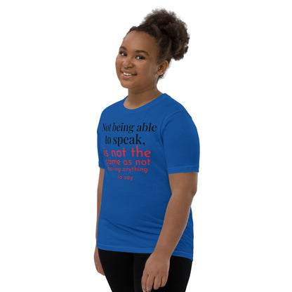 Not being able to speak Youth Short Sleeve T-Shirt