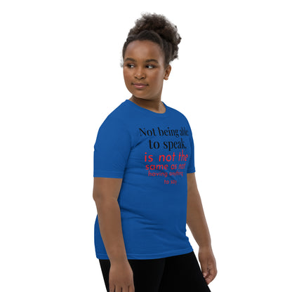 Not being able to speak Youth Short Sleeve T-Shirt