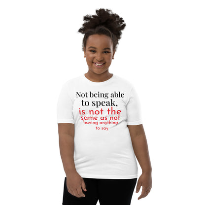 Not being able to speak Youth Short Sleeve T-Shirt