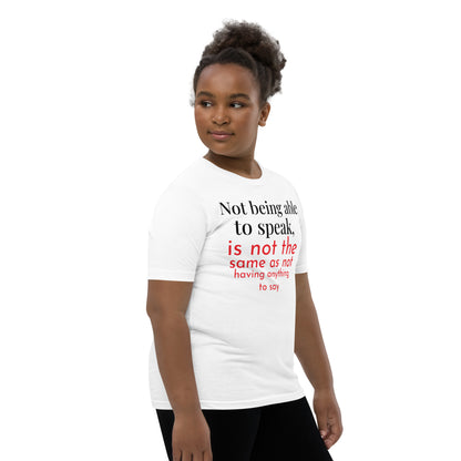 Not being able to speak Youth Short Sleeve T-Shirt